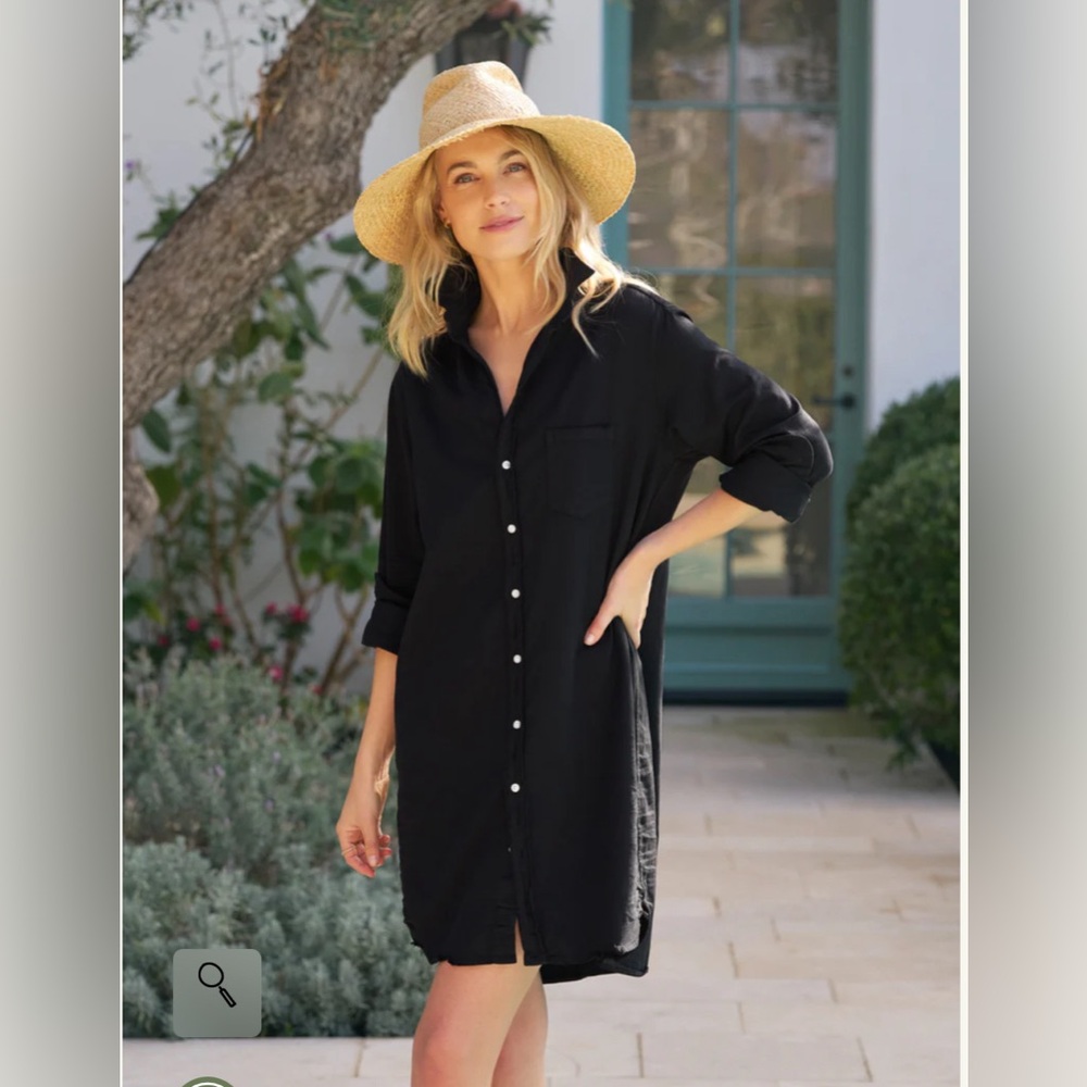 Frank & Eileen Mary Distressed Denim Dress - Black - Sz L